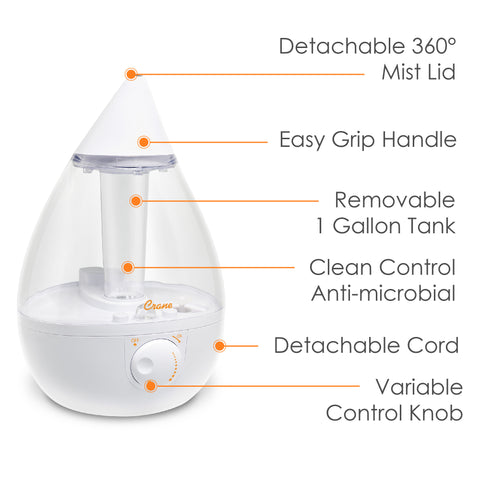 CRANE - DROP COOL MIST HUMIDIFIER 1 GALLON TANK9SAGE GREEN)