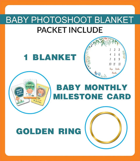 Baby Monthly Milestone Photoshoot Blanket Baby Elephant