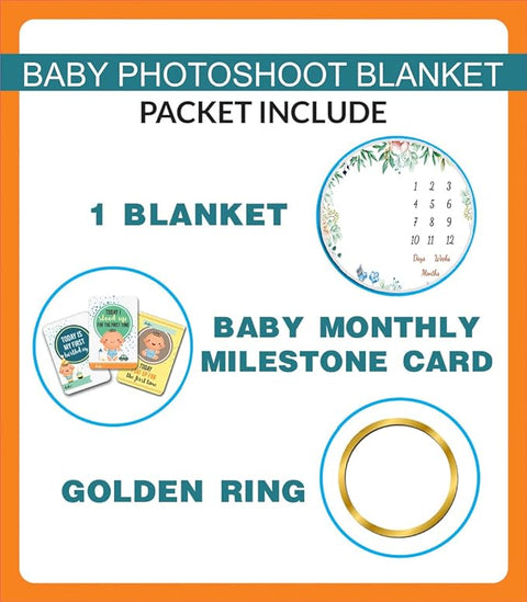 Baby Monthly Milestone Photoshoot Blanket Round Flower