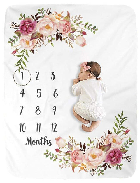 Baby Monthly Milestone Photoshoot Soft Flowers