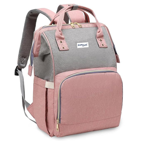 Bumtum Baby Diaper Bag pink & grey