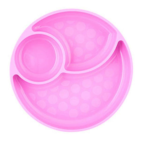 Silicone Divided Plate 12m+ pink