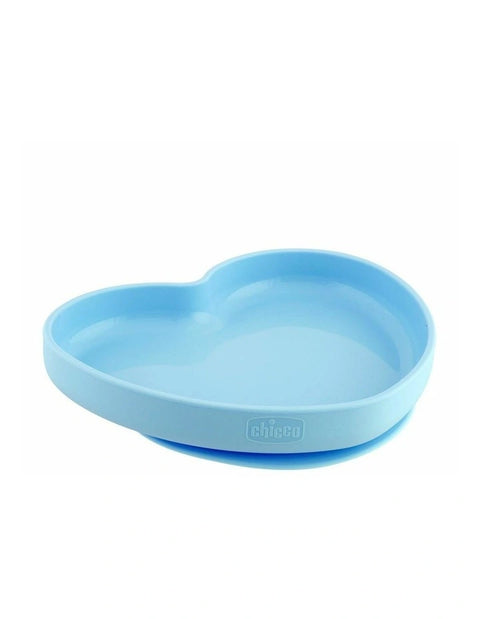 Silicone Heart Shaped Plate 9m+ Teal