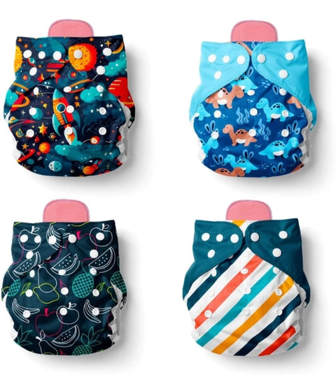 Healofy Reusable Cloth Nappies With Wet-Free Improved 6 Layer Microfiber Inserts .