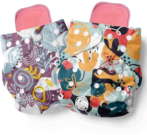 Healofy Reusable Cloth Nappies With Wet-Free Improved 6 Layer Microfiber Inserts .