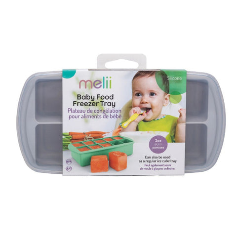 Melii Silicone Baby Food Freezer Tray with Lid - Grey