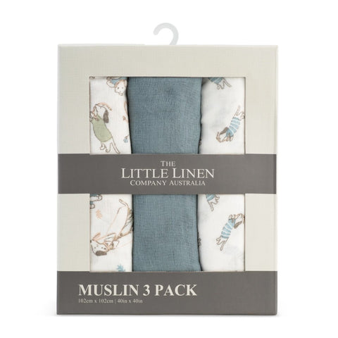 LITTLE LINEN MUSLIN WRAP 3PK - BARKLIFE DOG