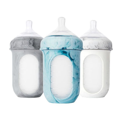 NURSH SILICON FEEDING BOTTLE 3PK 240ml