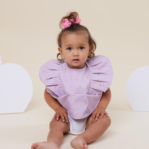 LILAC BLOOM FRILL Snuggle Honey Bib